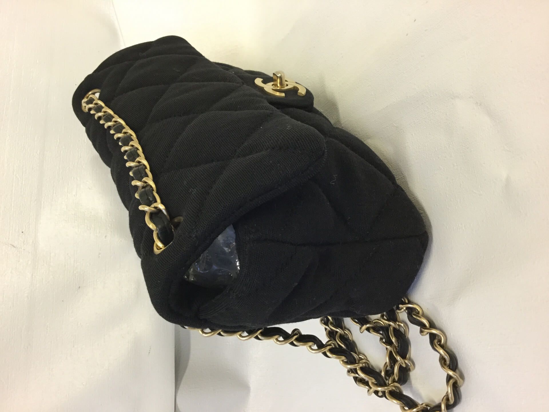 Chanel 2.55 Jersey Black Vintage Shoulder Bag - Image 4 of 5