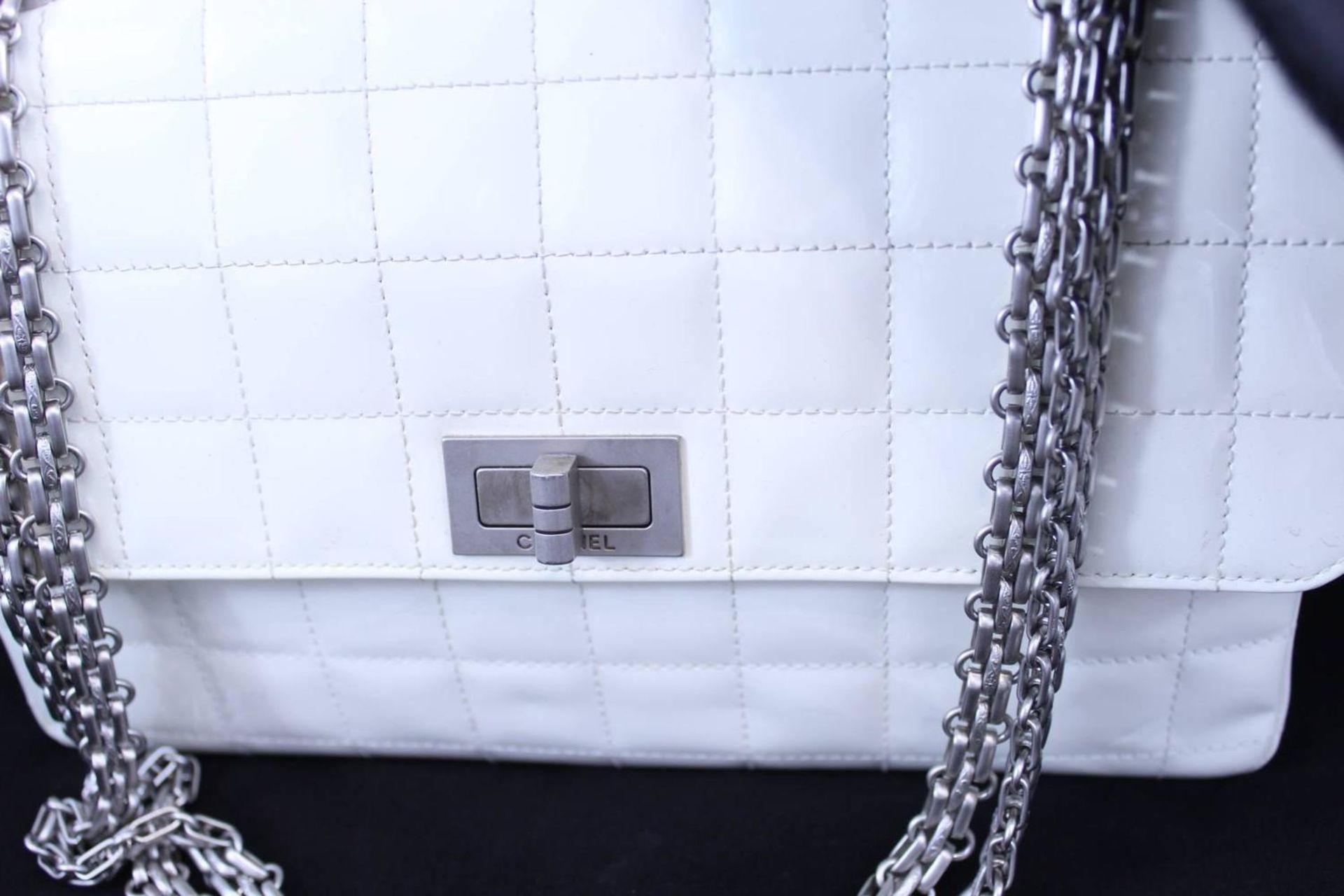 Chanel 2.55 Patented Leather Bag Silver Hardware - Image 5 of 5