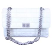 Chanel 2.55 Patented Leather Bag Silver Hardware