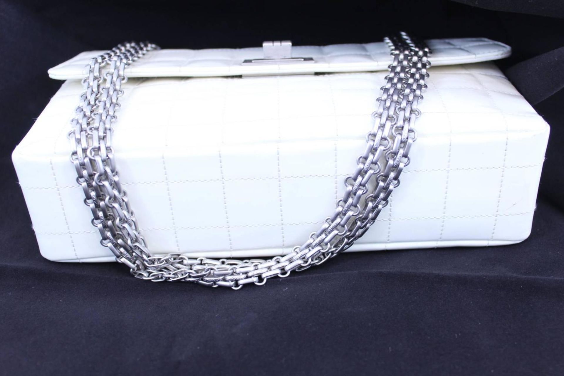 Chanel 2.55 Patented Leather Bag Silver Hardware - Image 4 of 5