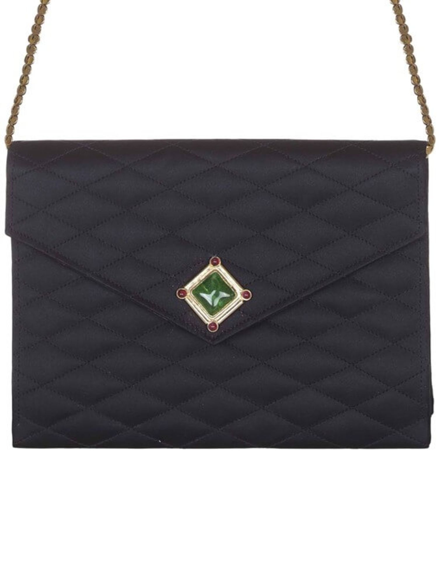 1980s Chanel Black Satin Bag - Image 2 of 5