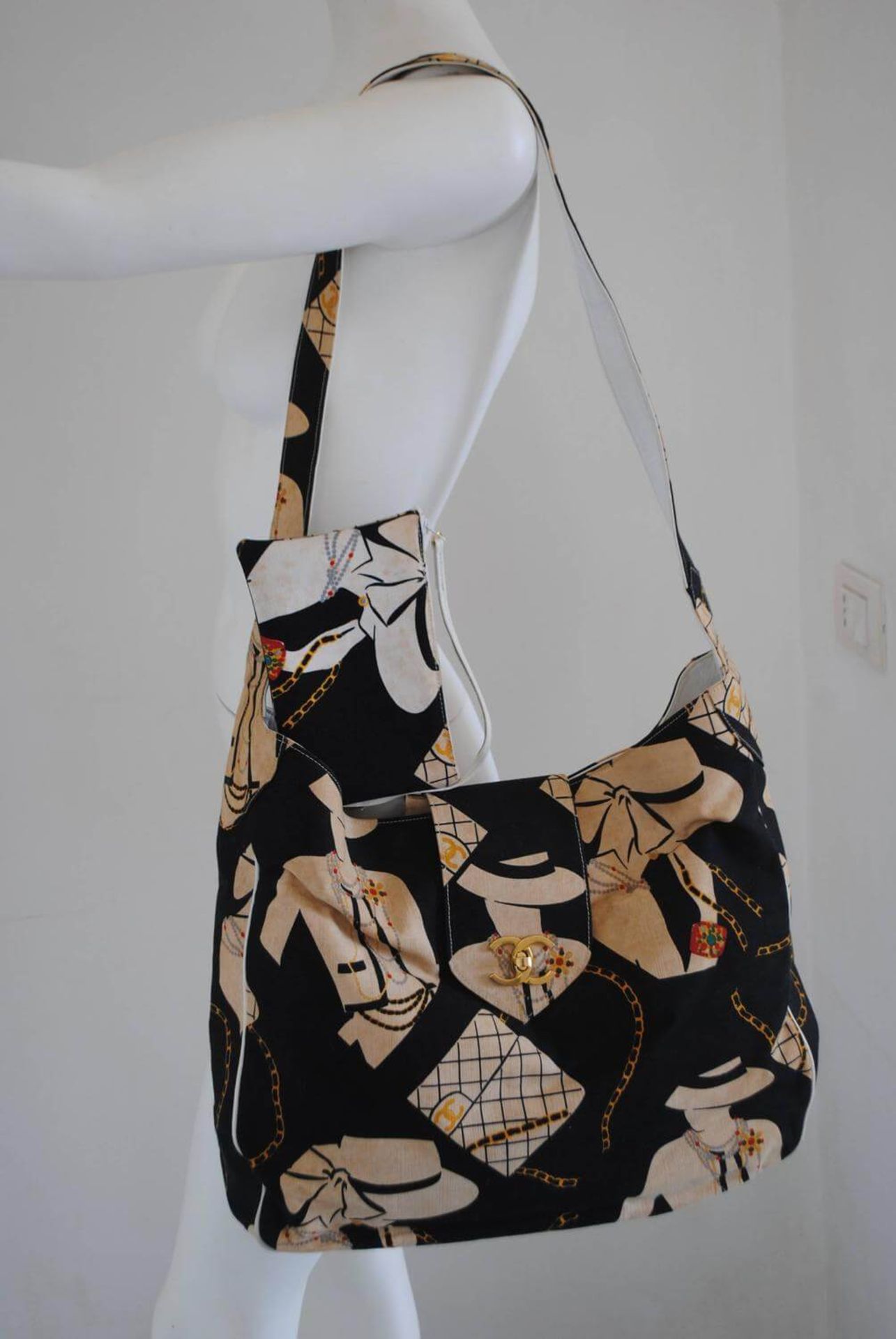 1989-1990 Chanel Canvas And Leather Extra Large "Coco" Shoulder Tote Bag - Image 2 of 9