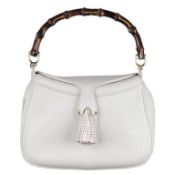 Gucci White Leather Sea Shell Handbag