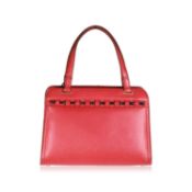 Rare Gucci Vintage Red Leather Handbag W/ Bamboo Detail