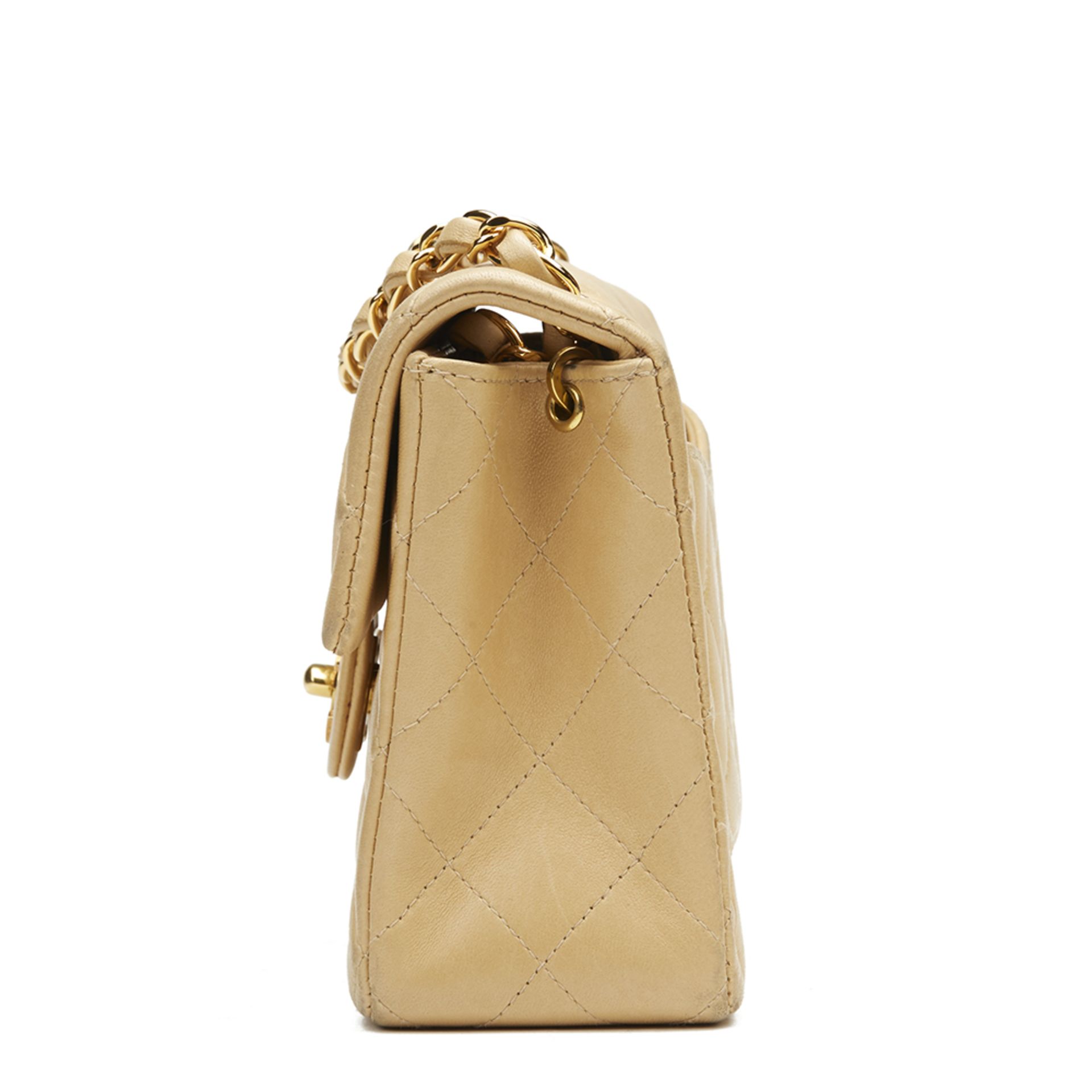 Chanel Beige Quilted Lambskin Vintage Mini Flap Bag - Image 11 of 13