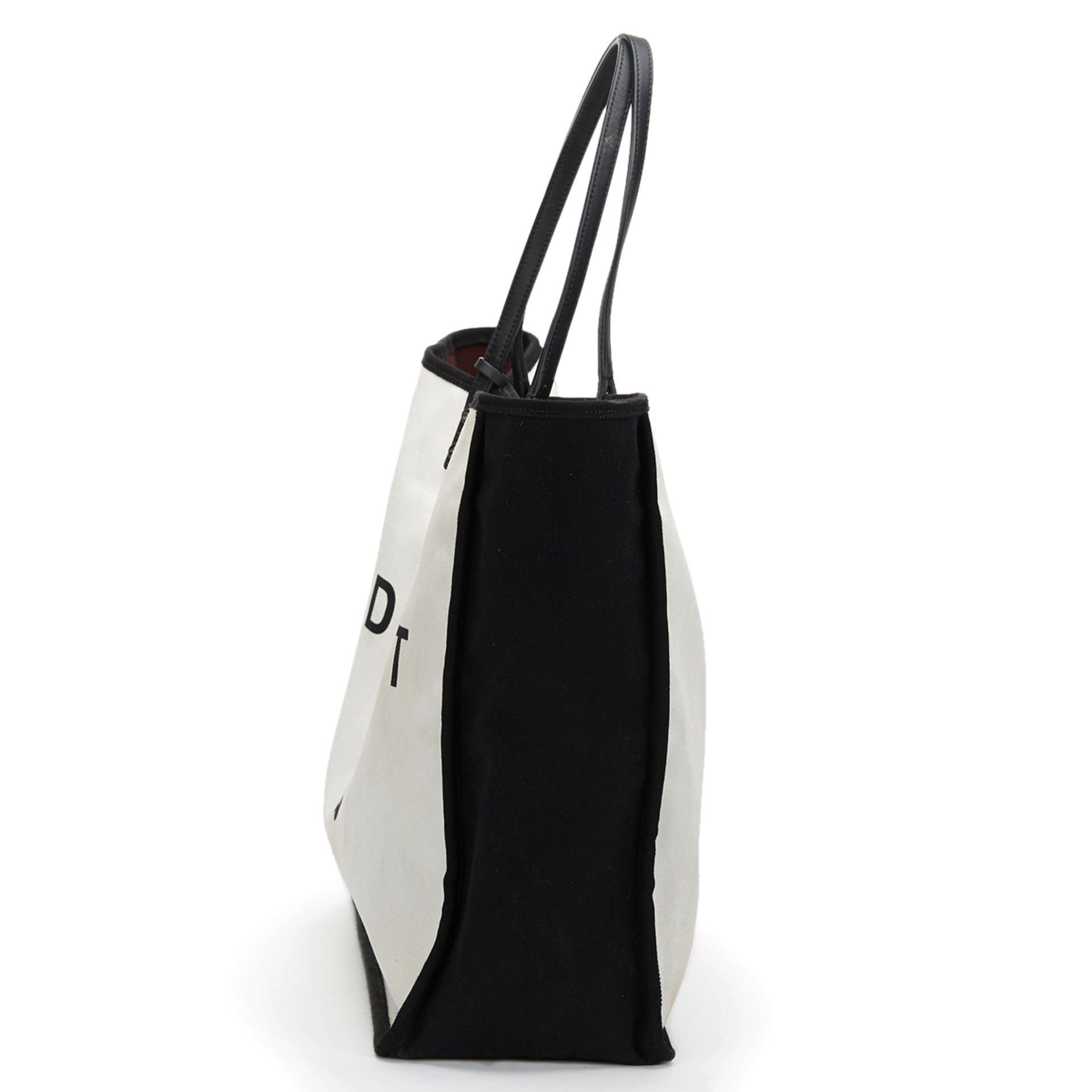 Chanel Black & White Canvas Ladies First bidper Tote - Image 3 of 9