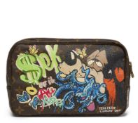 Louis Vuitton Hand-painted 'Sick of it all' X Year Zero London Toiletry Pouch