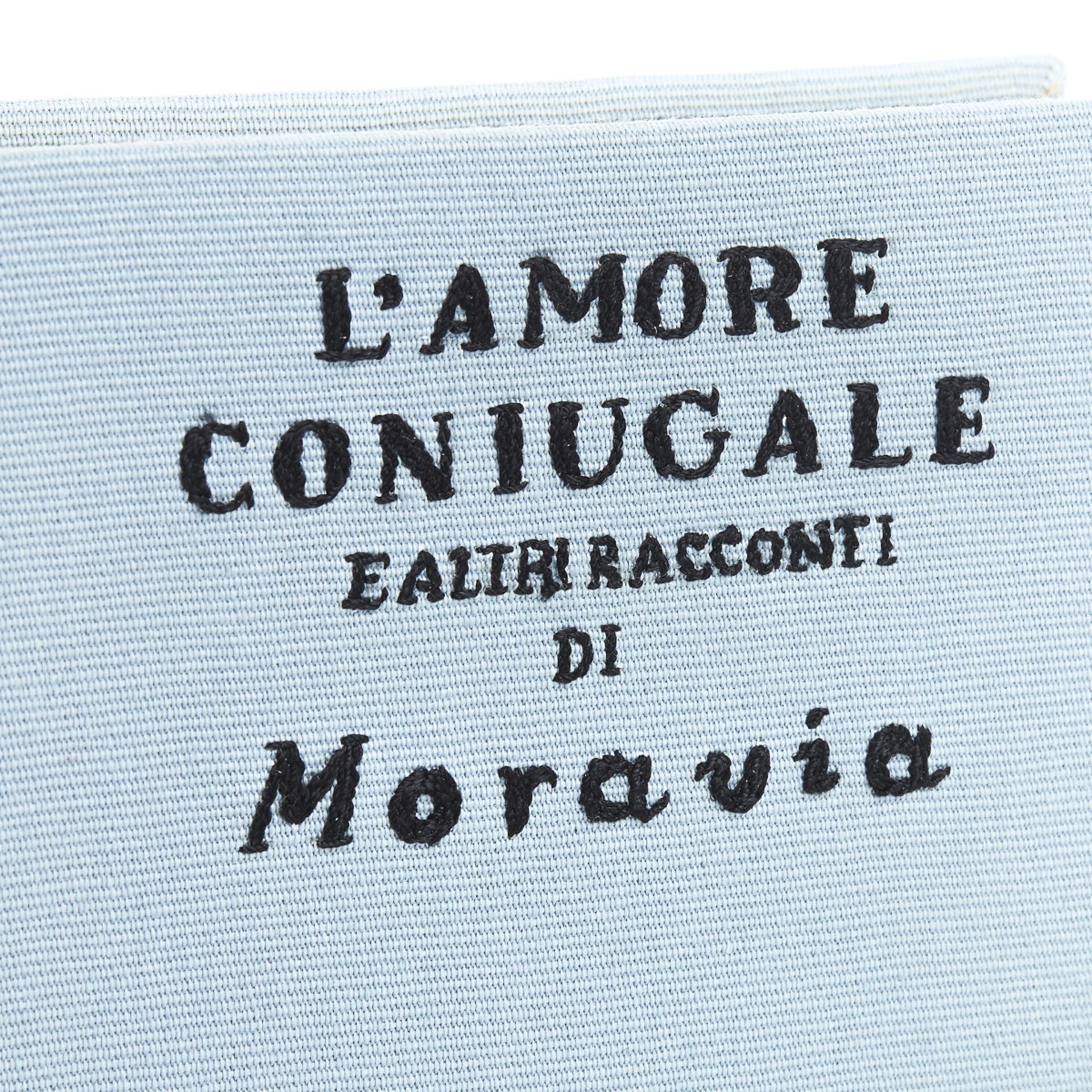 Olympia Le-Tan Blue Fabric L'Amore Coniugale Book Clutch - Bild 5 aus 10