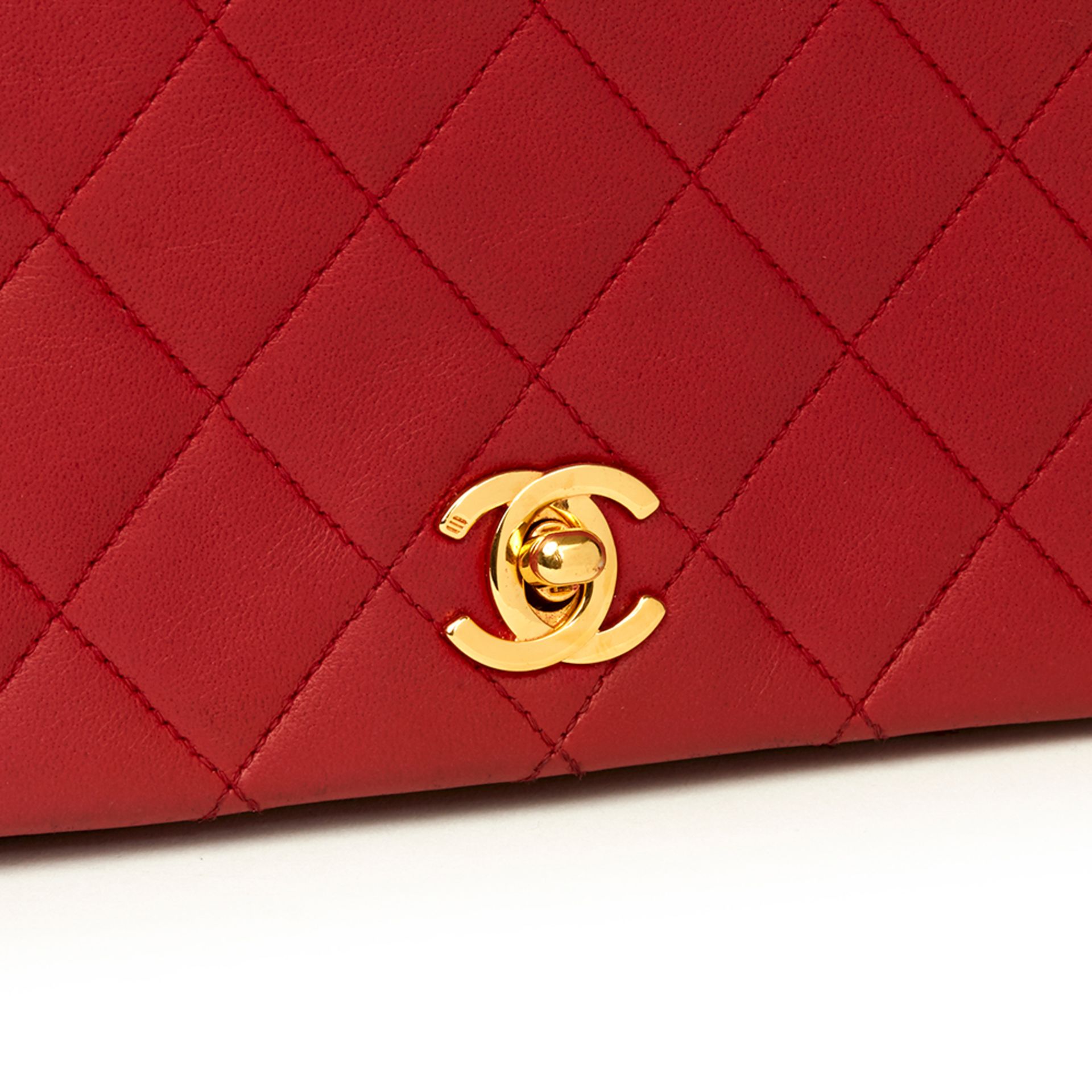 Chanel Red Quilted Lambskin Vintage Mini Flap Bag - Image 6 of 9