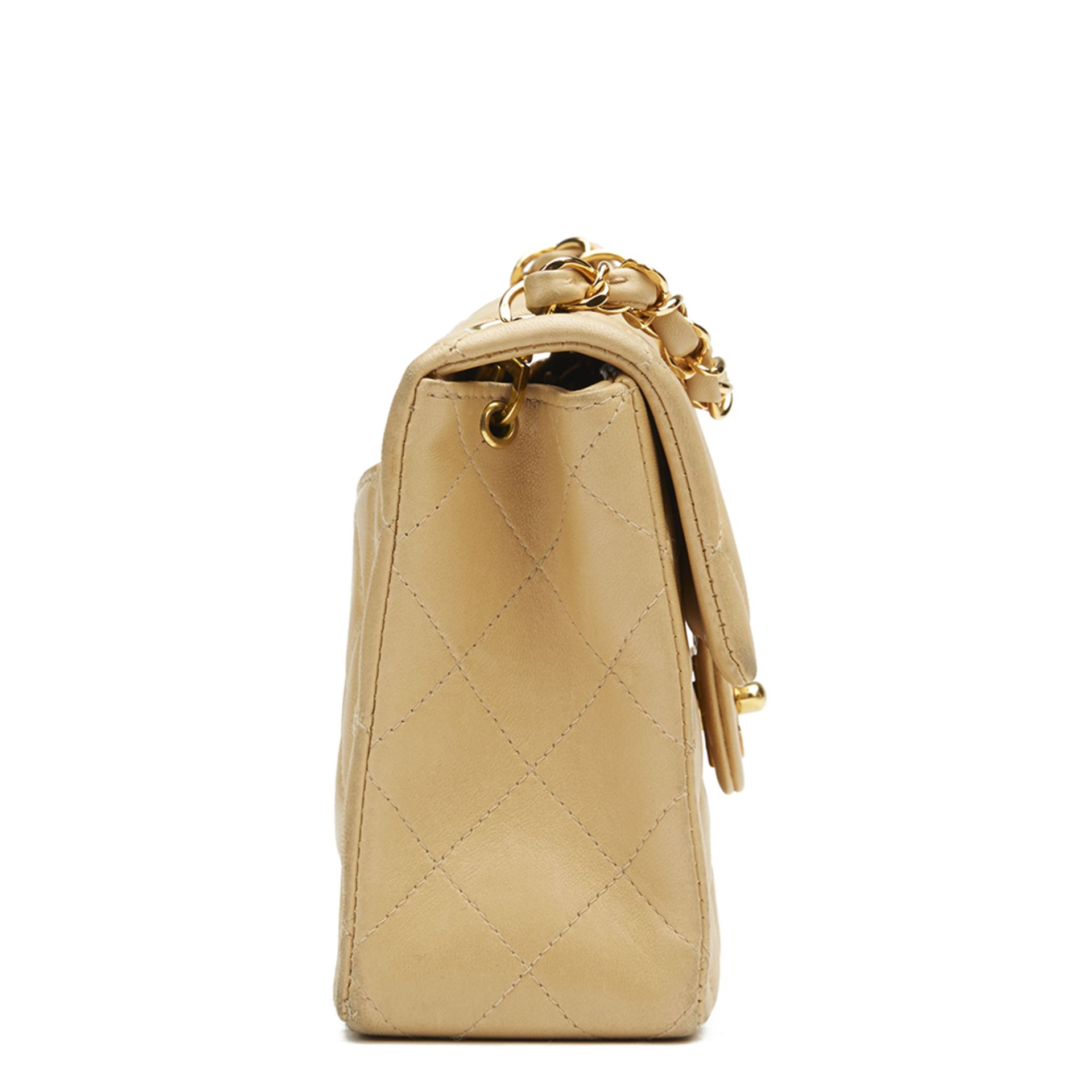 Chanel Beige Quilted Lambskin Vintage Mini Flap Bag - Image 5 of 13