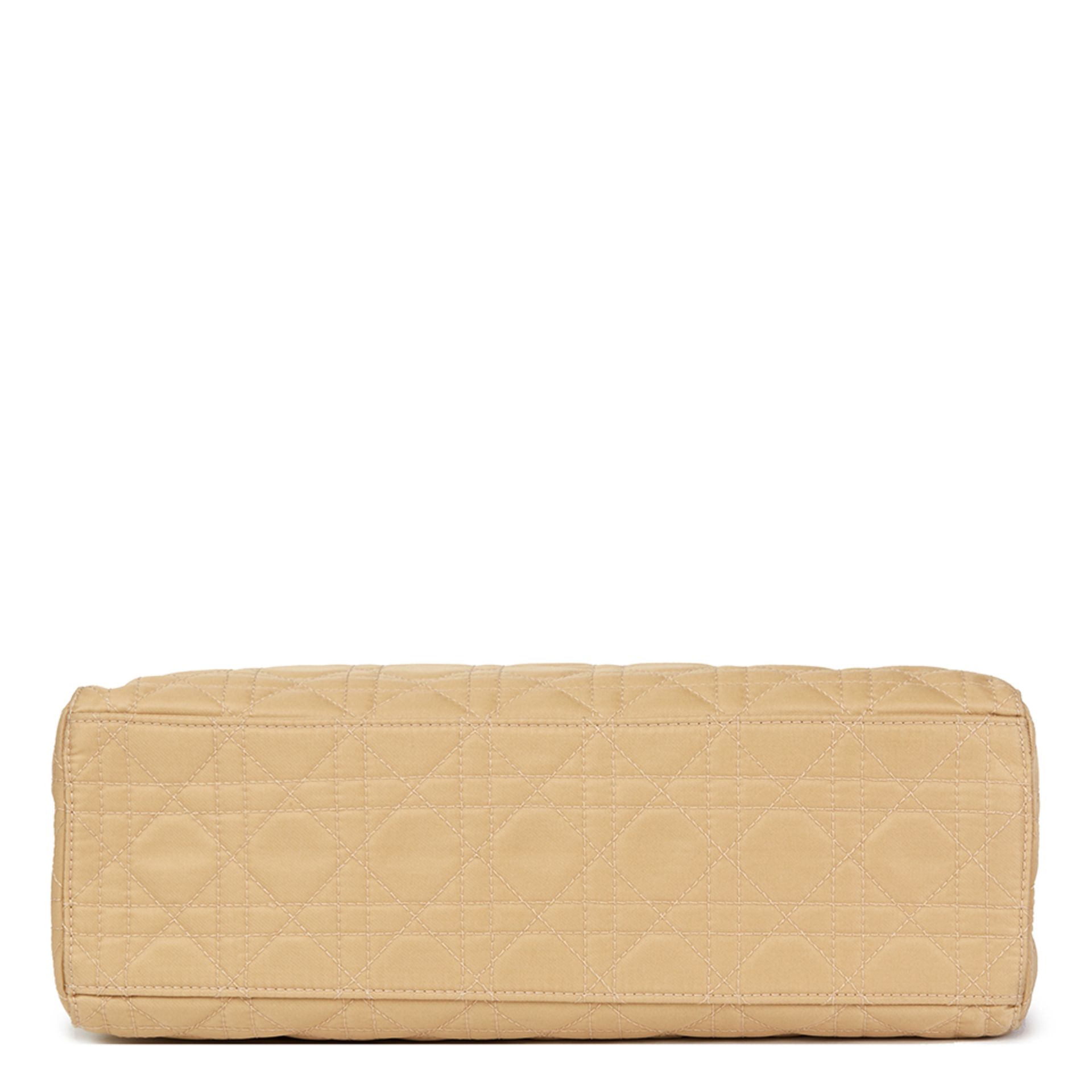 Christian Dior Beige Quilted Satin & Patent Leather Lady Dior GM - Image 5 of 10