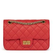 Chanel Red Quilted Calfskin Leather 2.55 Reissue 224 Double Flap Bag