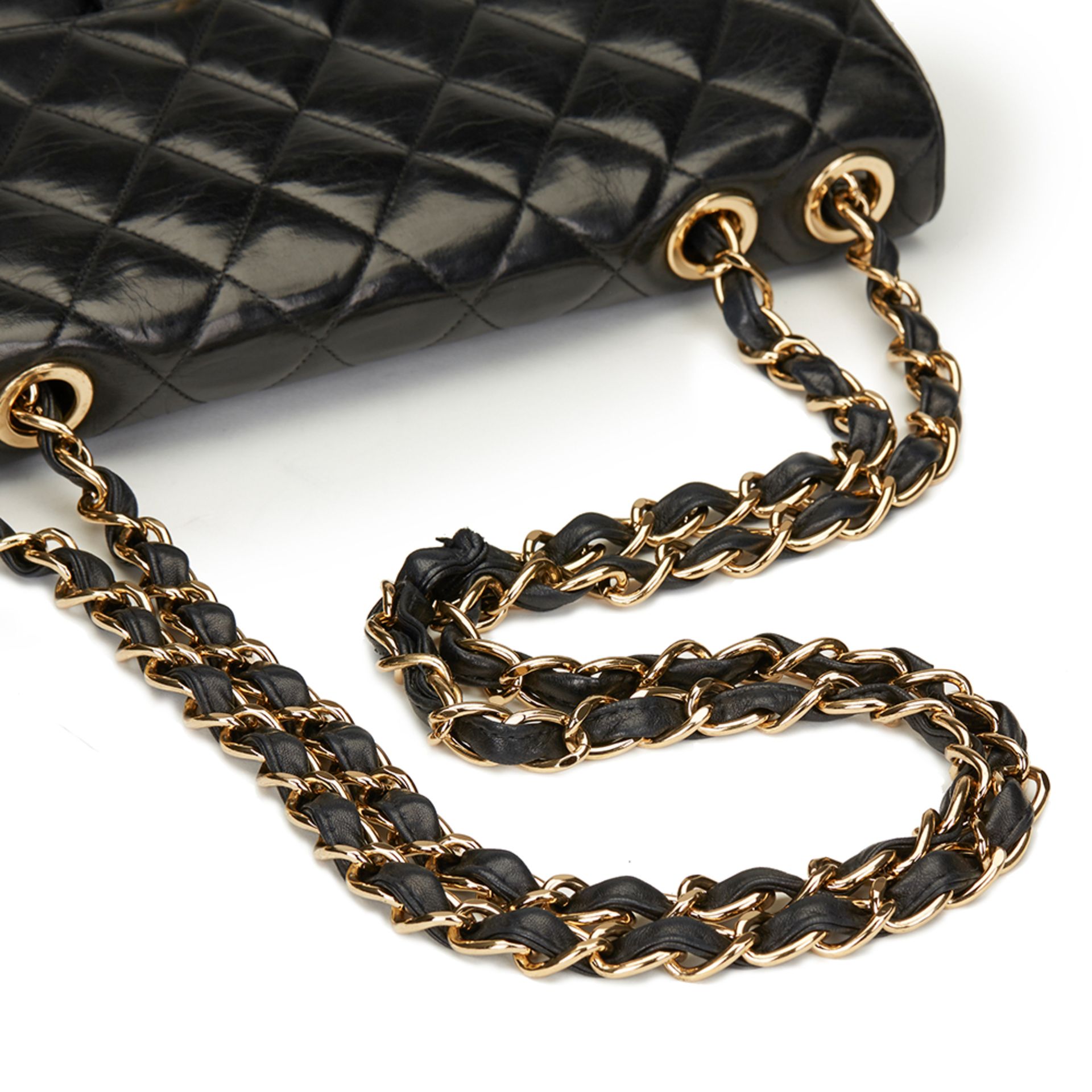 Chanel Black Quilted Lambskin Jumbo Classic Single Flap Bag - Bild 7 aus 11