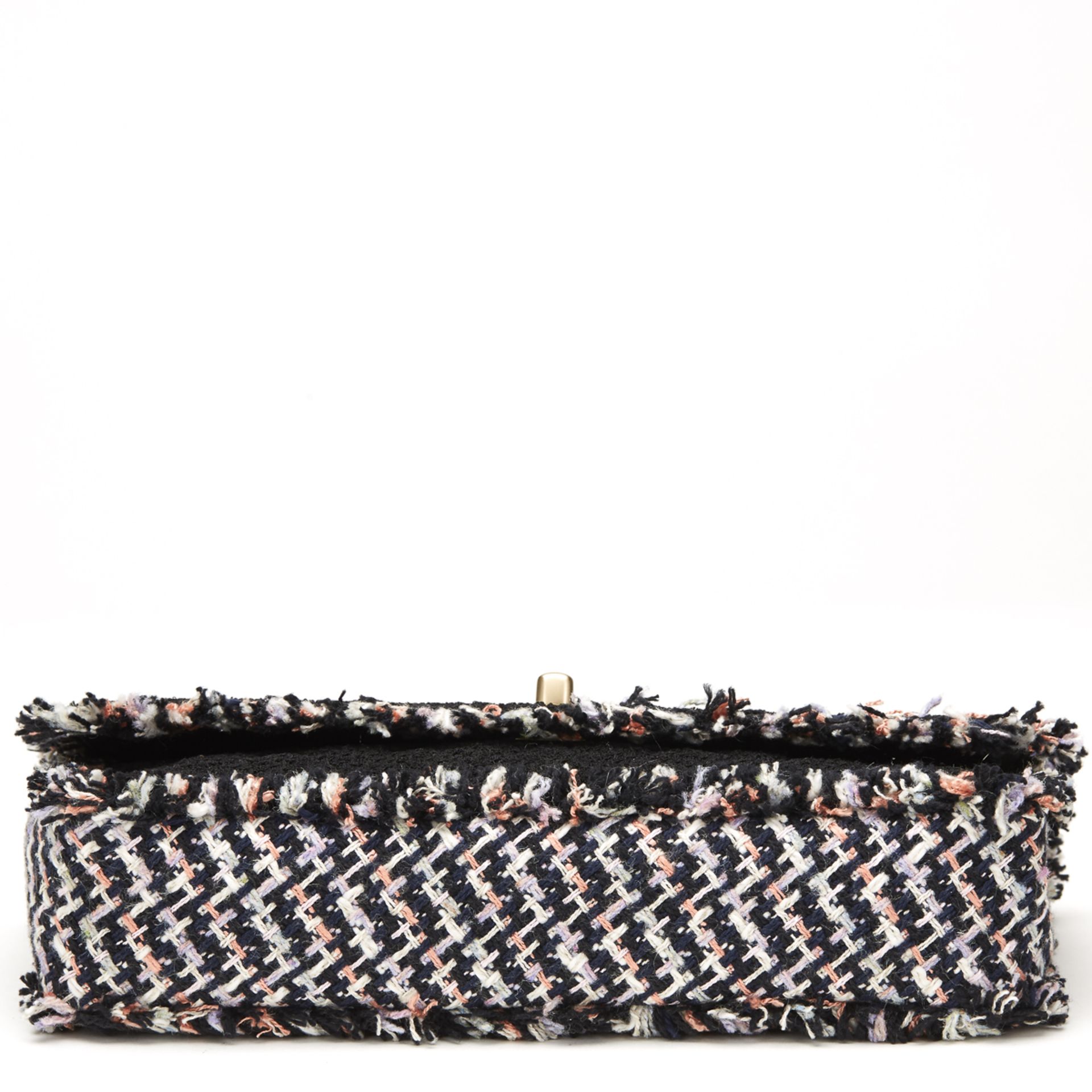 Chanel Black & Multicolour Tweed Fabric East West Classic Single Flap Bag - Image 5 of 10
