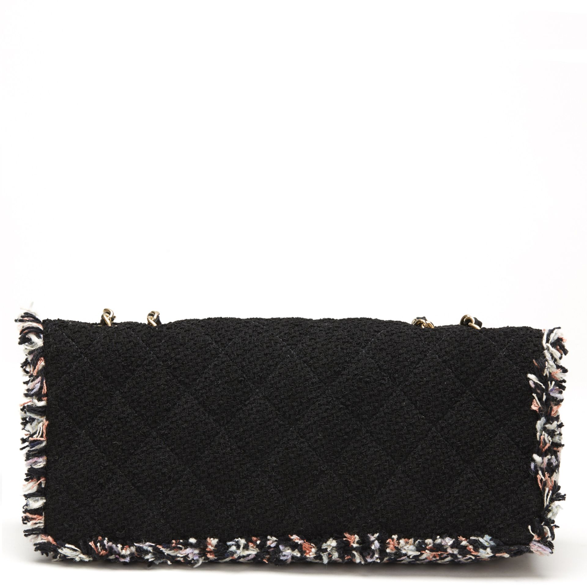 Chanel Black & Multicolour Tweed Fabric East West Classic Single Flap Bag - Image 4 of 10