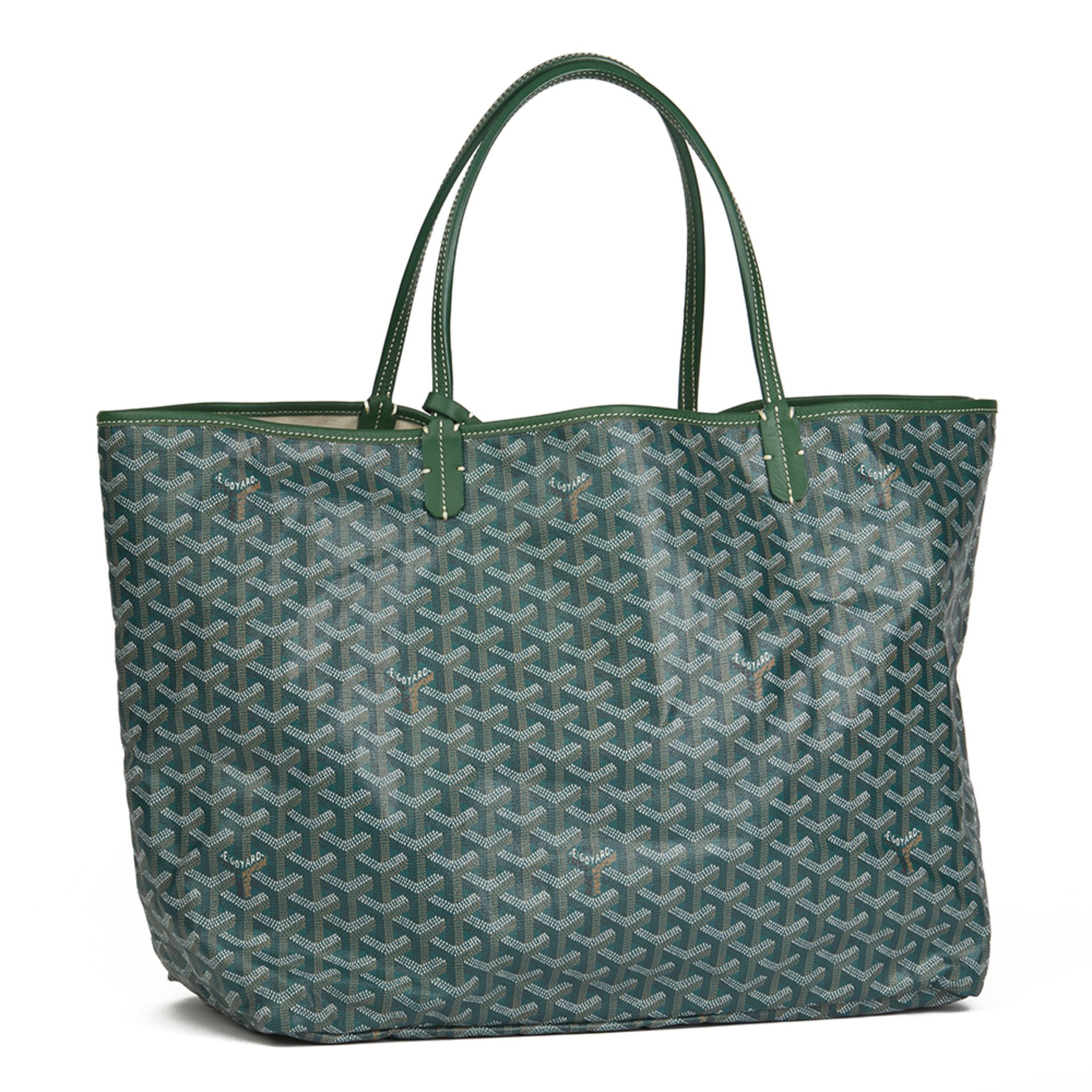 Goyard Green Chevron Coated Canvas St Louis GM - Image 4 of 8