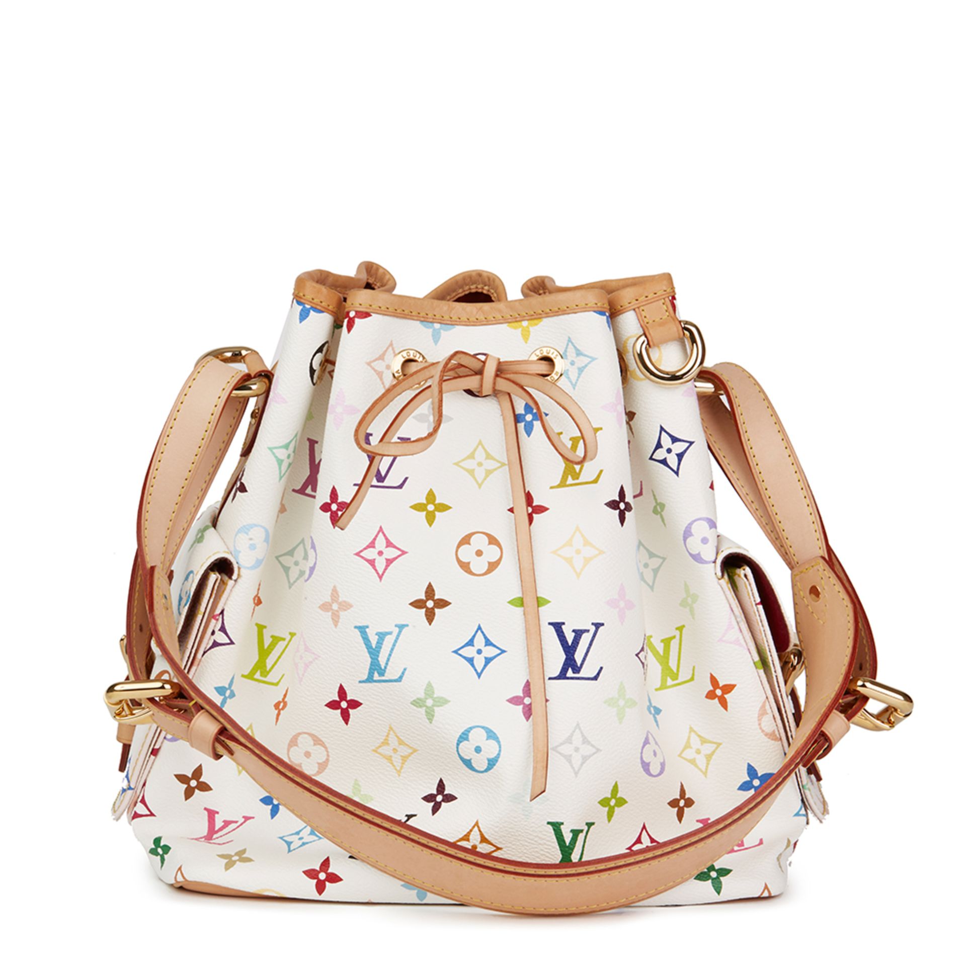 Louis Vuitton White Multicolore Monogram Coated Canvas Petit Noé