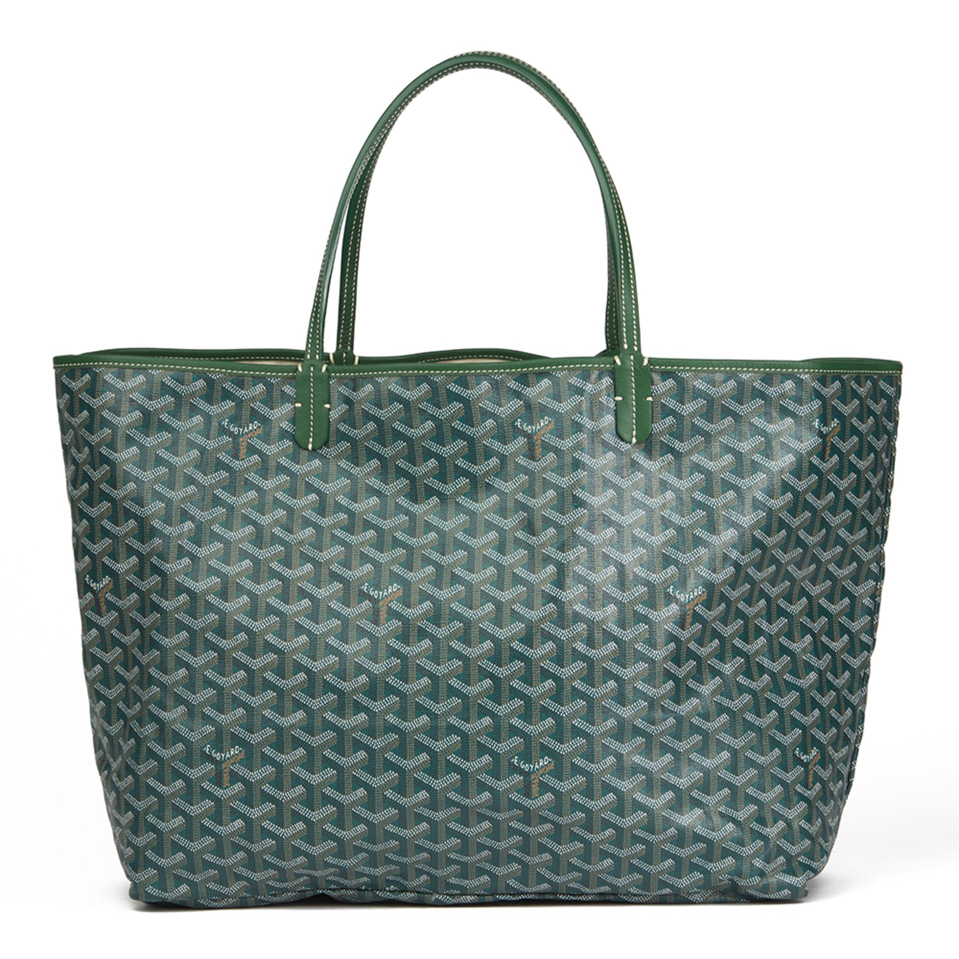 Goyard Green Chevron Coated Canvas St Louis GM