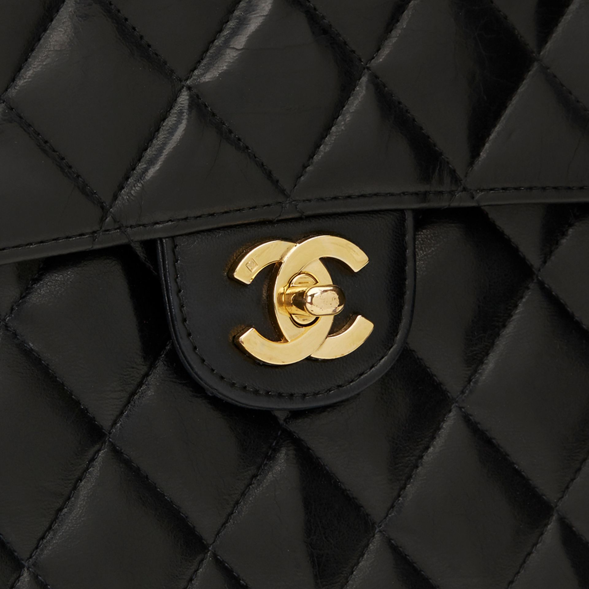 Chanel Black Quilted Lambskin Jumbo Classic Single Flap Bag - Image 11 of 11