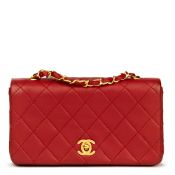 Chanel Red Quilted Lambskin Vintage Mini Flap Bag