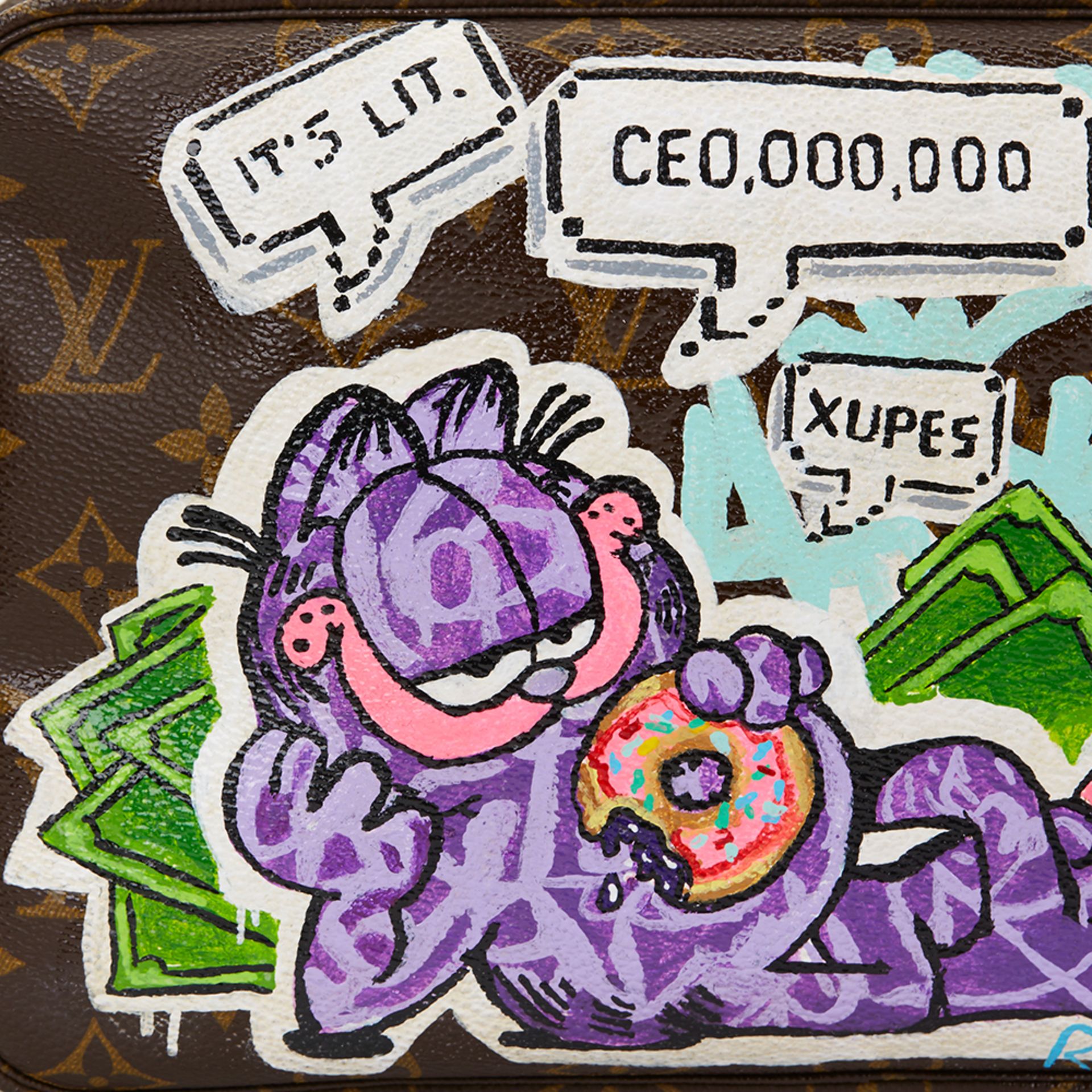 HB1180 Louis Vuitton Hand-painted 'Ca$h Me Outside' X Year Zero London Toiletry Pouch - Image 6 of 9