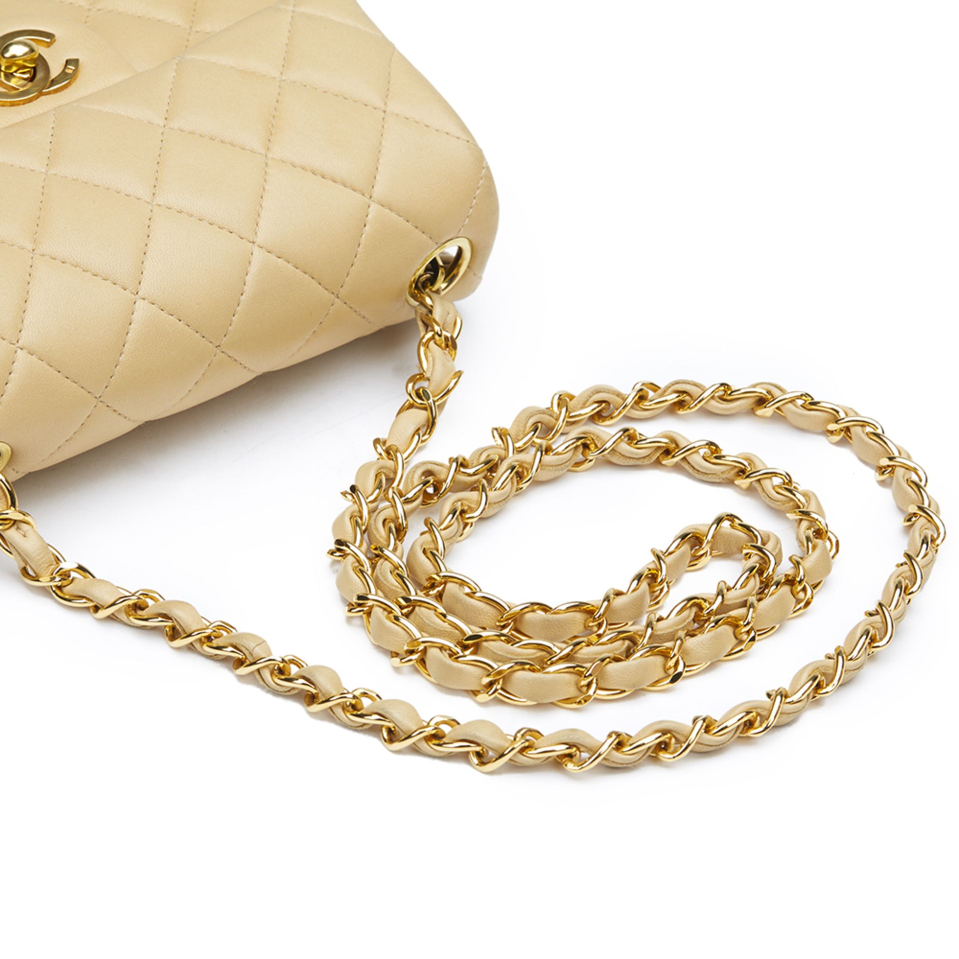 Chanel Beige Quilted Lambskin Vintage Mini Flap Bag - Image 13 of 13