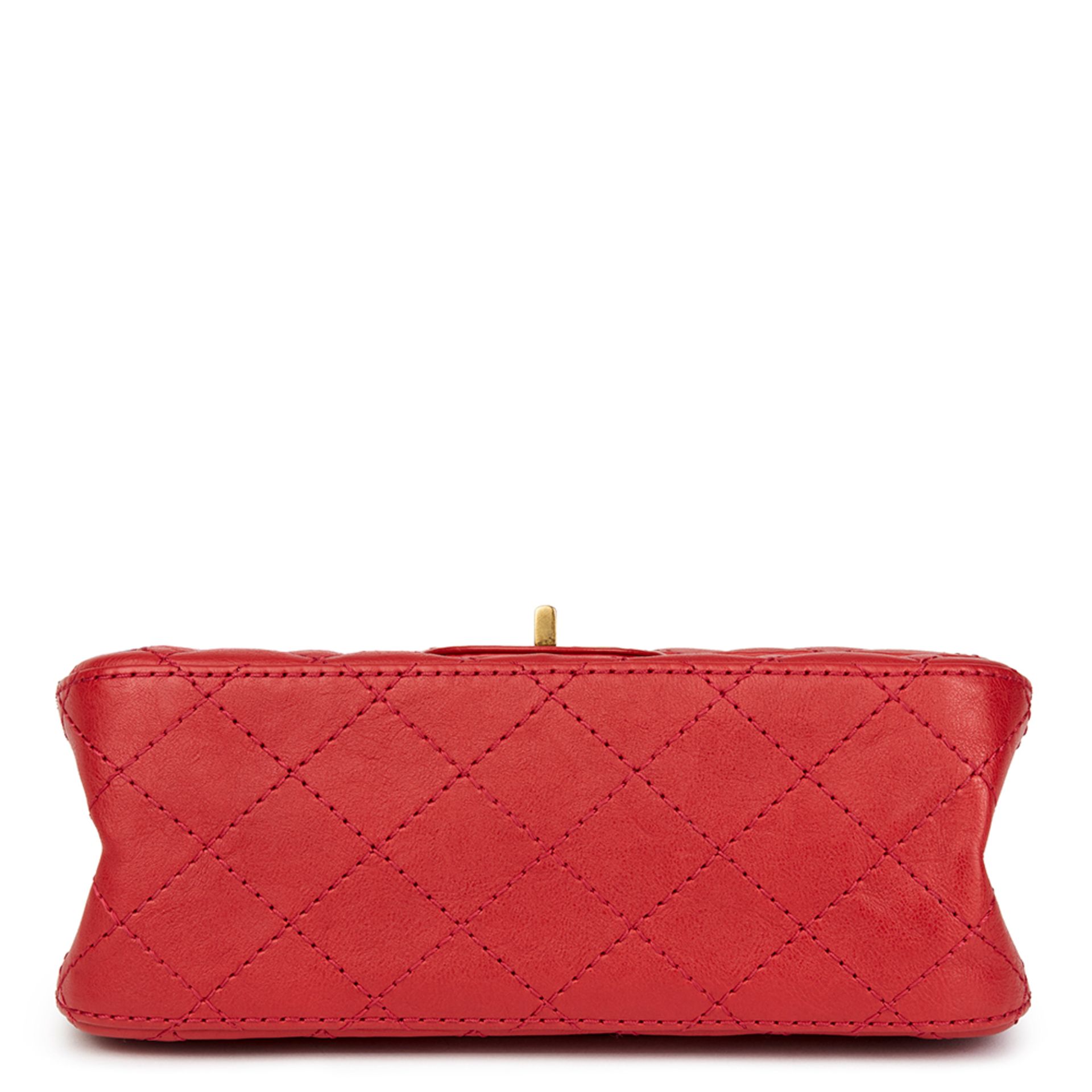Chanel Red Quilted Calfskin Leather 2.55 Reissue 224 Double Flap Bag - Bild 5 aus 10