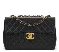 Chanel Black Quilted Lambskin Vintage Maxi Jumbo XL Flap Bag