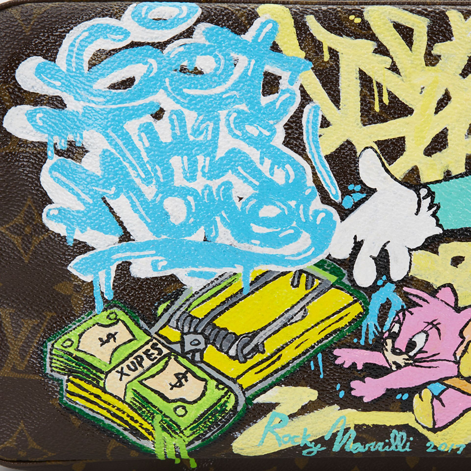 Louis Vuitton Hand-painted 'Get This Money' X Year Zero London Toiletry Pouch - Image 6 of 9