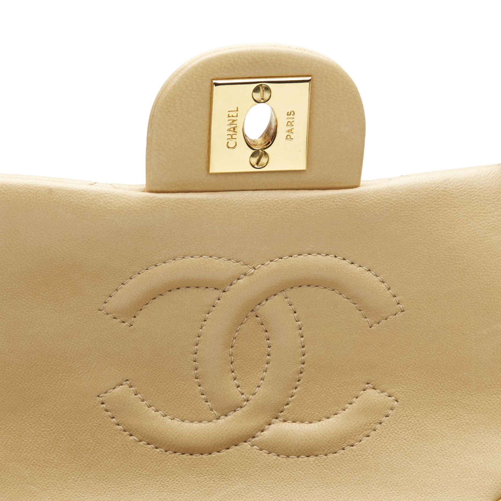 Chanel Beige Quilted Lambskin Vintage Mini Flap Bag - Image 6 of 13