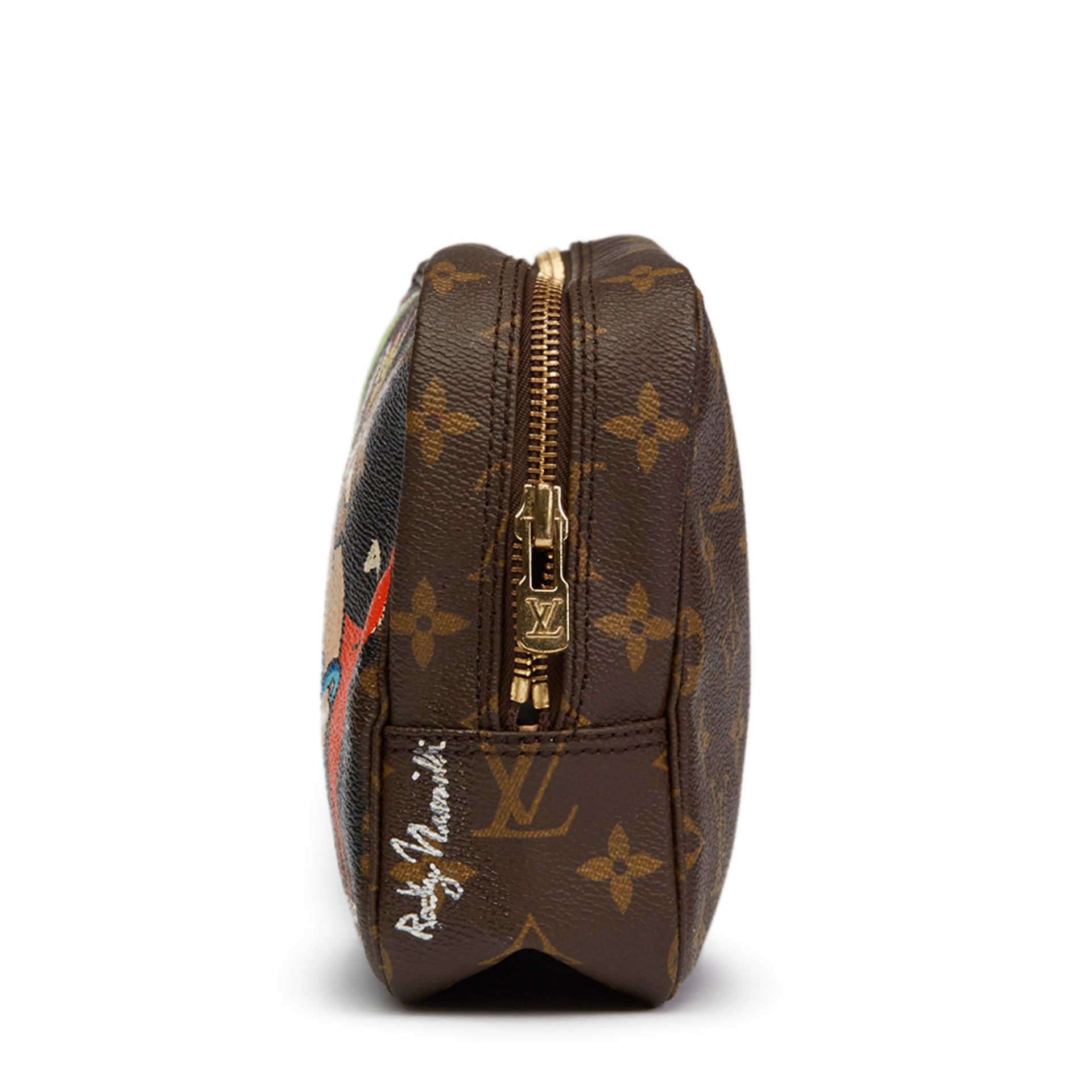 Louis Vuitton Hand-painted 'Sick of it all' X Year Zero London Toiletry Pouch - Image 5 of 11