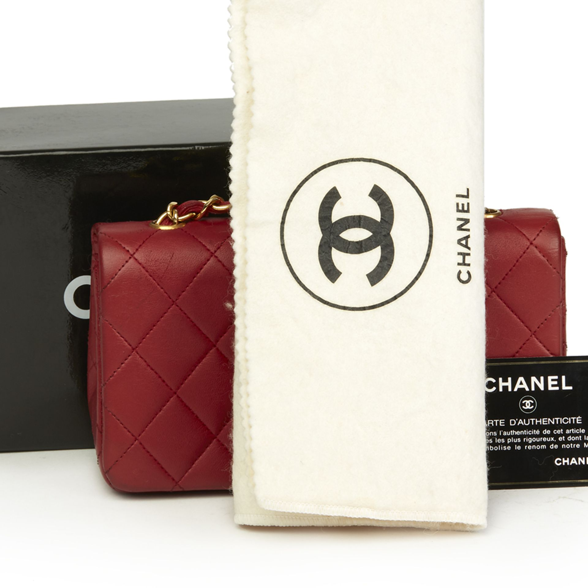 Chanel Red Quilted Lambskin Vintage Mini Flap Bag - Image 9 of 9