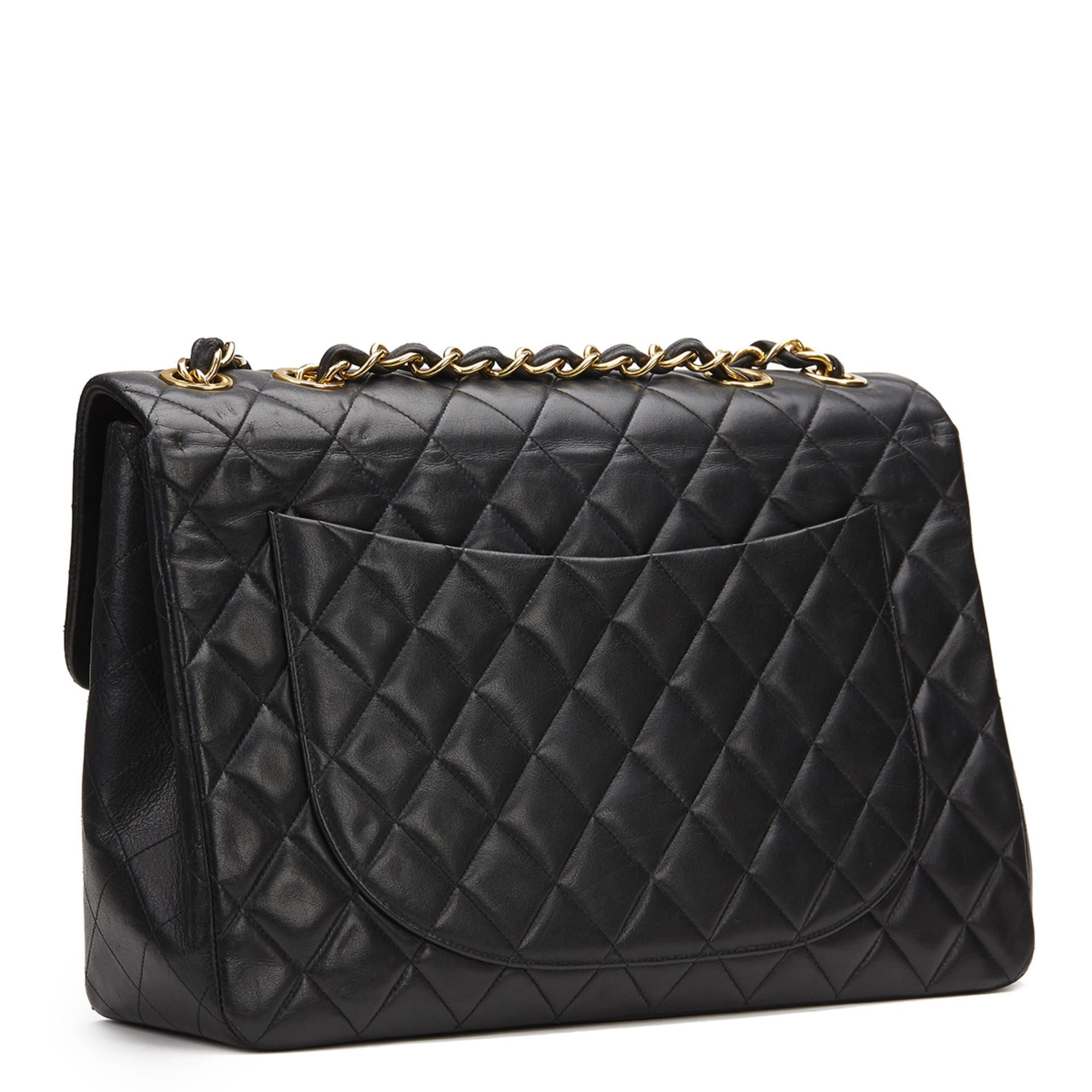 Chanel Black Quilted Lambskin Vintage Maxi Jumbo XL Flap Bag - Image 3 of 13