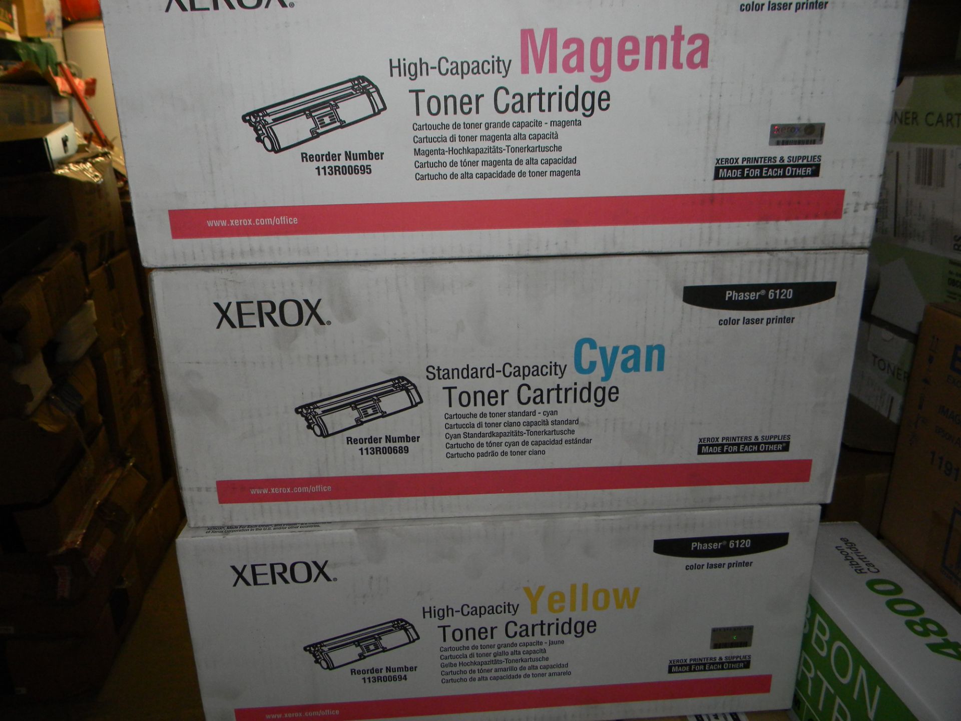 Colour Toner Set Xerox Colour Toner for Phaser 6120 (Magenta, Cyan & Yellow)