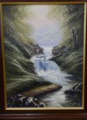 David James Oil Painting Waterfall