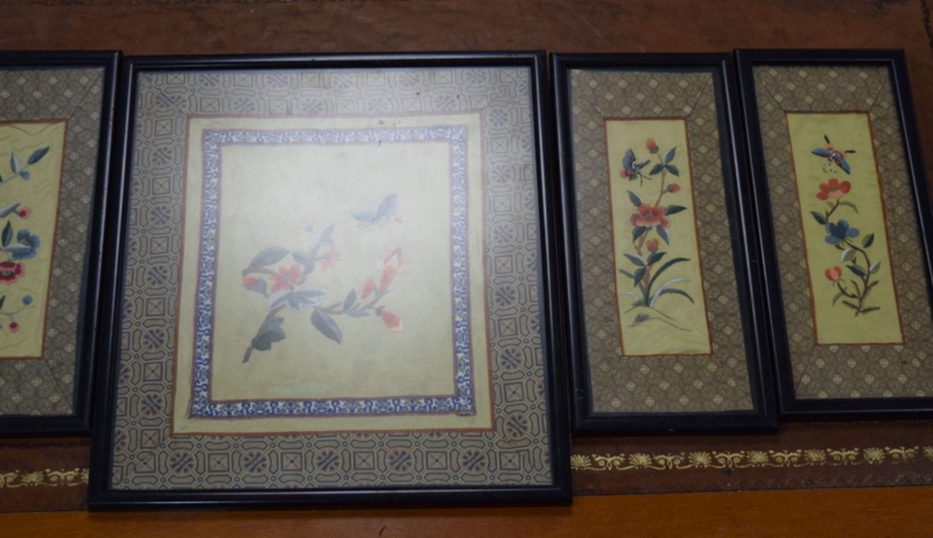 Group Of Five Chinese Silk Pictures - Image 2 of 3