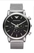 BRAND NEW GENTS EMPORIO ARMANI WATCH AR1808, COMPLETE WITH ORIGINAL PACKAGING AND MANUAL - FREE