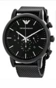 BRAND NEW GENTS EMPORIO ARMANI WATCH AR1968, COMPLETE WITH ORIGINAL PACKAGING AND MANUAL - FREE