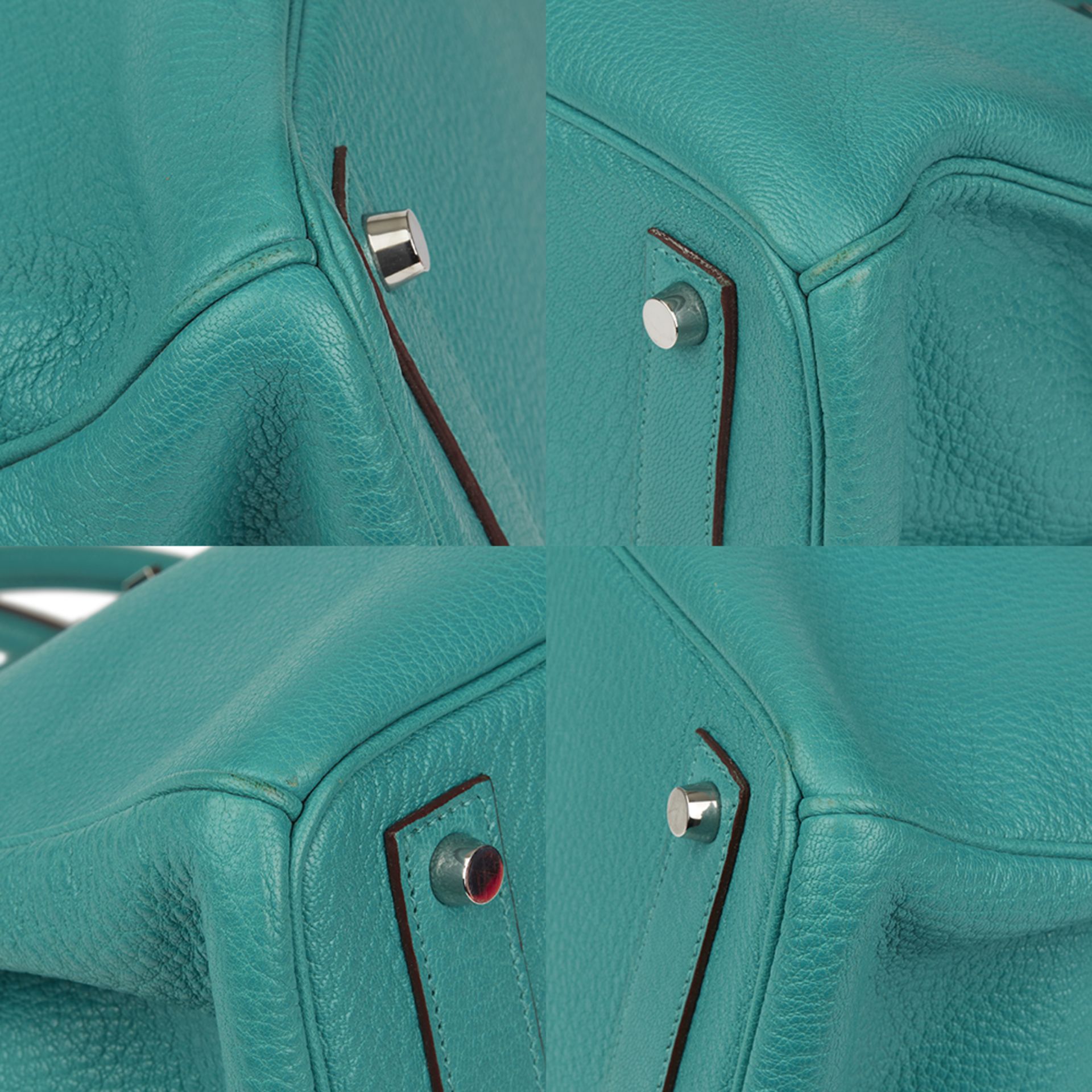 Hermès Blue Paon Chevre Mysore Leather Birkin 36cm HAC - Image 10 of 11