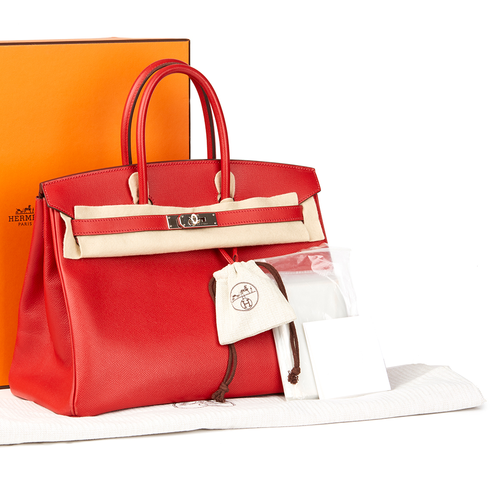 Hermès Rouge Casaque Epsom Leather Birkin 35cm - Image 9 of 11