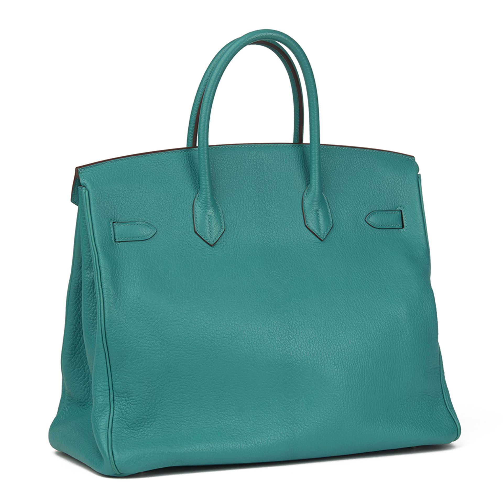 Hermès Blue Paon Chevre Mysore Leather Birkin 36cm HAC - Image 3 of 11