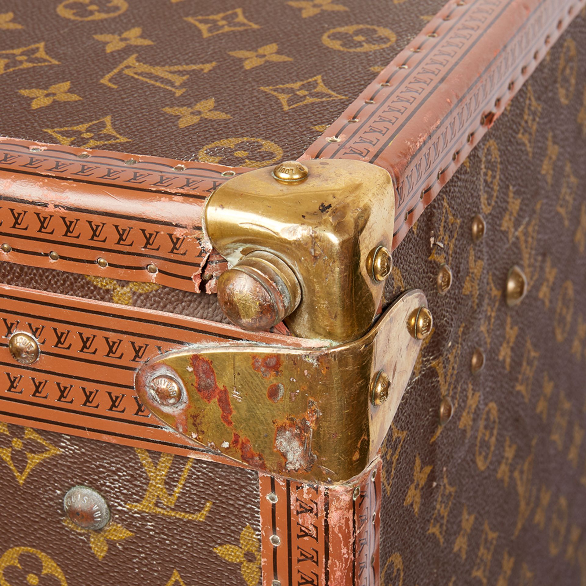 Louis Vuitton Brown Monogram Coated Canvas Vintage Custom Wardrobe Trunk - Image 11 of 12