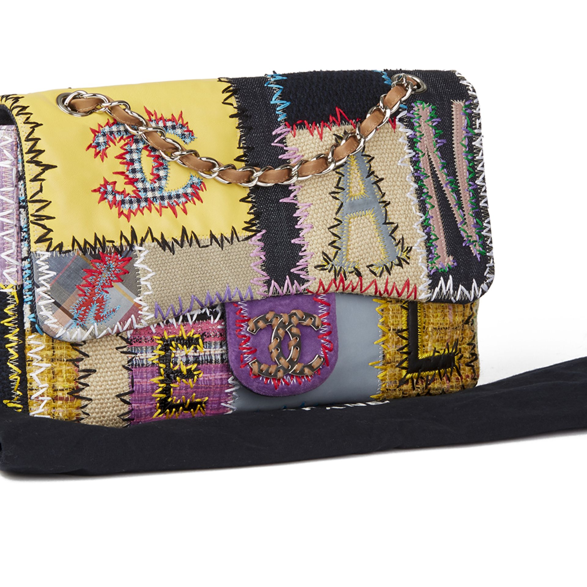 Chanel Multicolour Patchwork Multi-Fabric Jumbo Flap Bag - Image 10 of 10