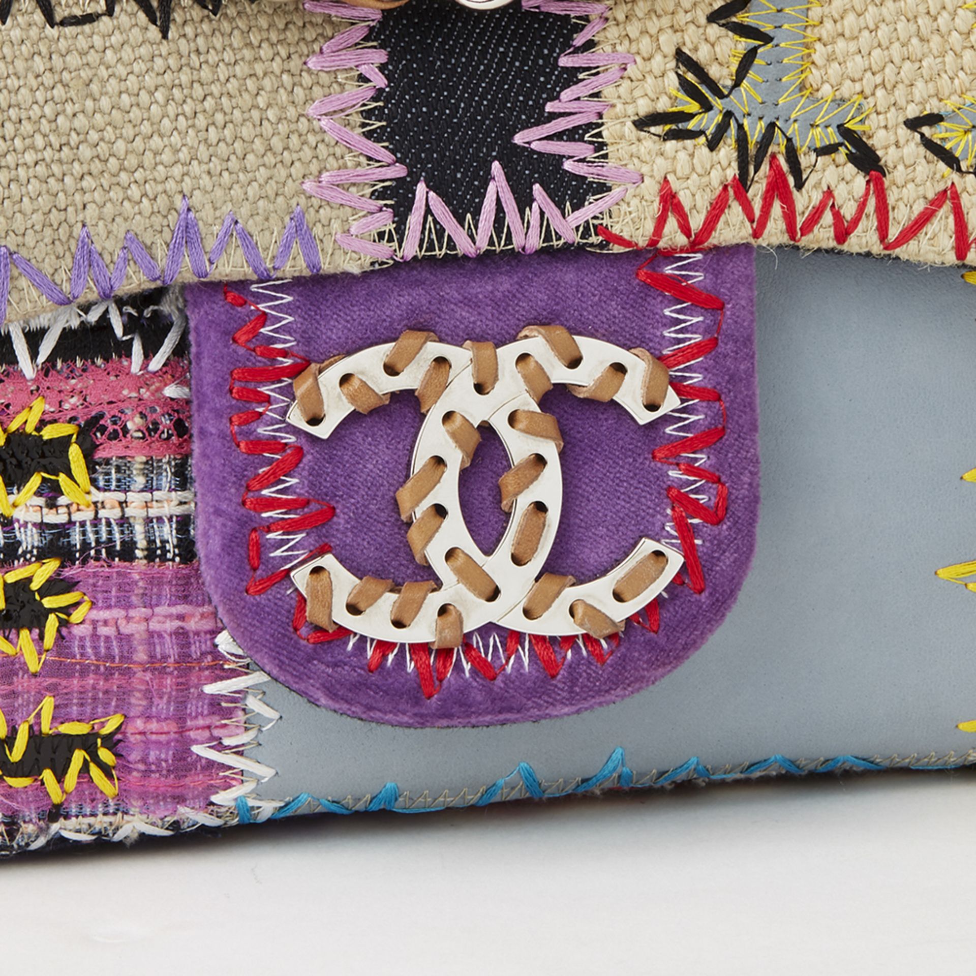 Chanel Multicolour Patchwork Multi-Fabric Jumbo Flap Bag - Image 6 of 10