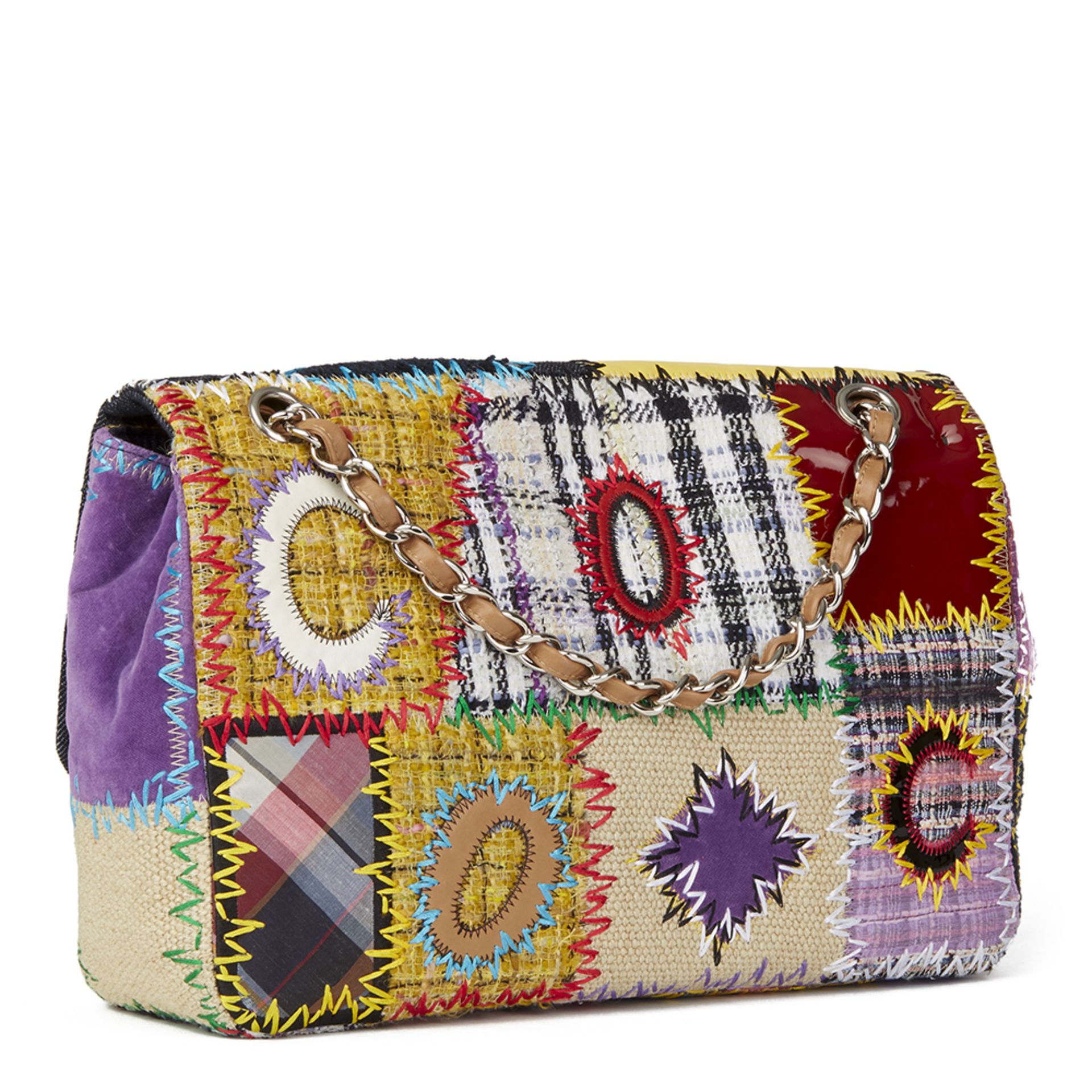 Chanel Multicolour Patchwork Multi-Fabric Jumbo Flap Bag - Image 4 of 10