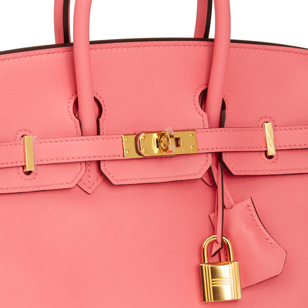 Hermès Rose Azalée Swift Leather Birkin 25cm - Image 6 of 10