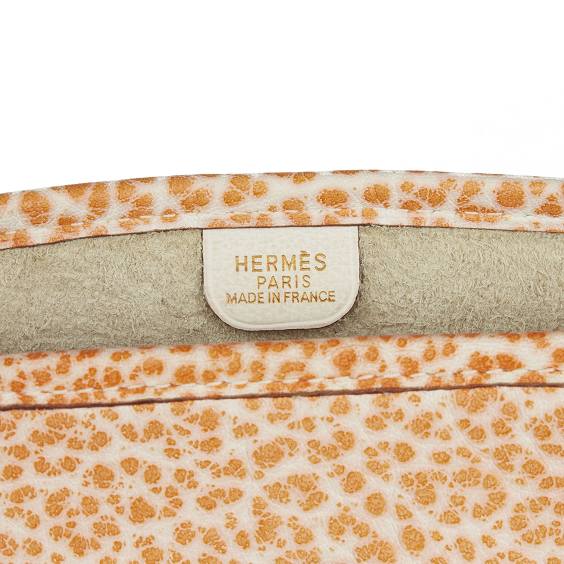 Hermès Orange Dalmatian Buffalo Leather Evelyne I PM - Image 8 of 10