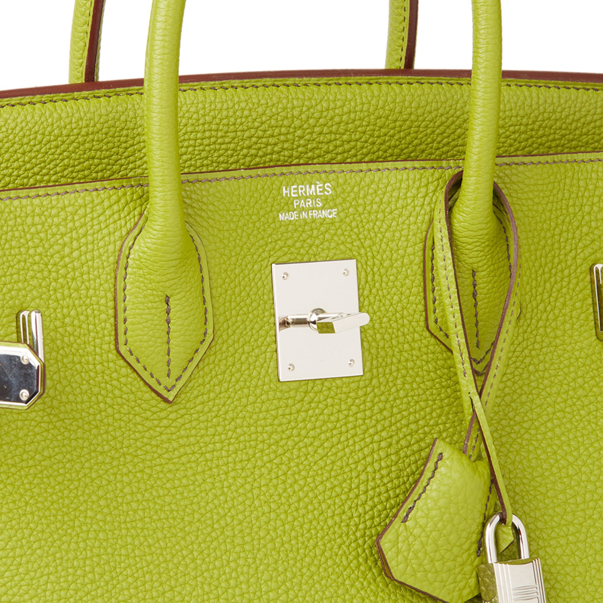 Hermès Vert Anis Togo Leather Birkin 32cm HAC - Image 7 of 10