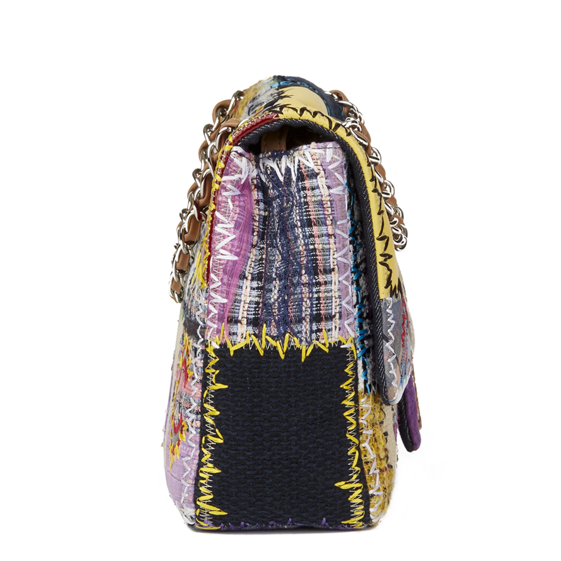 Chanel Multicolour Patchwork Multi-Fabric Jumbo Flap Bag - Image 3 of 10