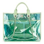 Chanel Green, Blue, Pink Lambskin & PVC Large bidping Tote